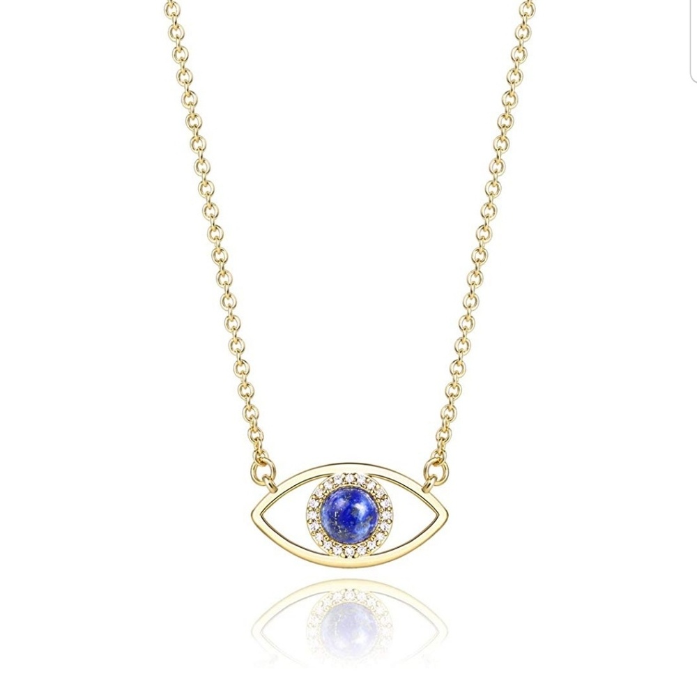 14k gold evil eye necklace